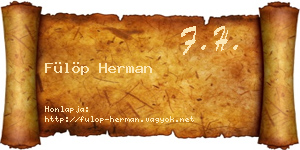 Fülöp Herman névjegykártya